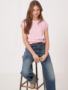REPEAT cashmere Gebreide top met kapmouwtjes van katoen-cashmeremix