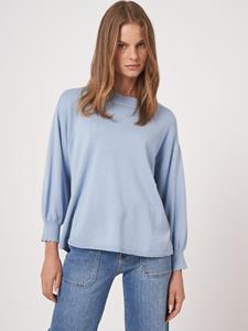 REPEAT cashmere Katoenmix trui en golvende zoom