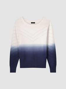REPEAT cashmere Gebreide katoenen trui met dip dye print en pointelle details
