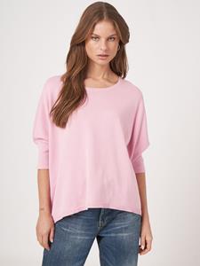 REPEAT cashmere Oversized poncho-trui van katoenmix
