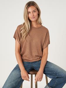 REPEAT cashmere Poncho gebreide zuiver linnen trui met knopen op schouder