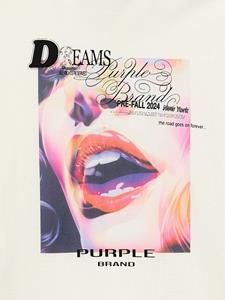 Purple Brand T-shirt met fotoprint - Wit