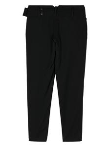Yohji Yamamoto gabardine belted tapered trousers - Zwart