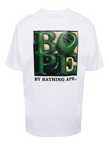 A BATHING APE graphic-print cotton T-shirt - Wit