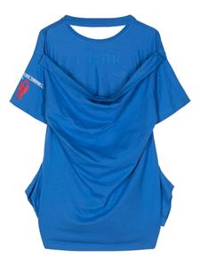 Walter Van Beirendonck Happy/Sad turntable T-shirt - Blauw