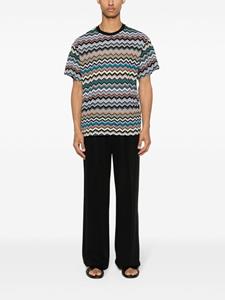 Missoni zigzag woven design T-shirt - Zwart