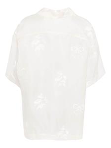 CAROLINE HU bow-jacquard silk shirt - Wit