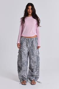 Jaded London Snow Leopard Parachute Pants
