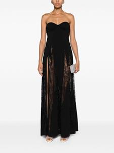 Retrofete Evangeline lace-panelling gown - Zwart