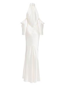 Michelle Mason halterneck silk gown - Beige