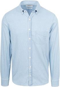King Essentials The Tommy Denim Overhemd Chambray Lichtblauw
