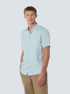 No Excess Short Sleeve Overhemd Linnen Lichtblauw