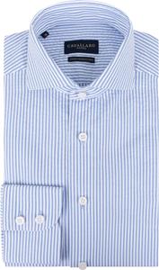 Cavallaro Napoli Cavallaro Fusco Overhemd Streep Lichtblauw