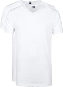 Alan Red West-Virginia T-shirt V-Hals Wit (2Pack)