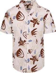 No Excess Short Sleeve Overhemd Seersucker Beige
