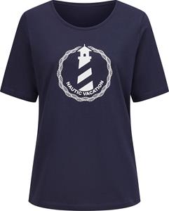 Your Look... for less! Dames Shirt met korte mouwen marine/wit Maat