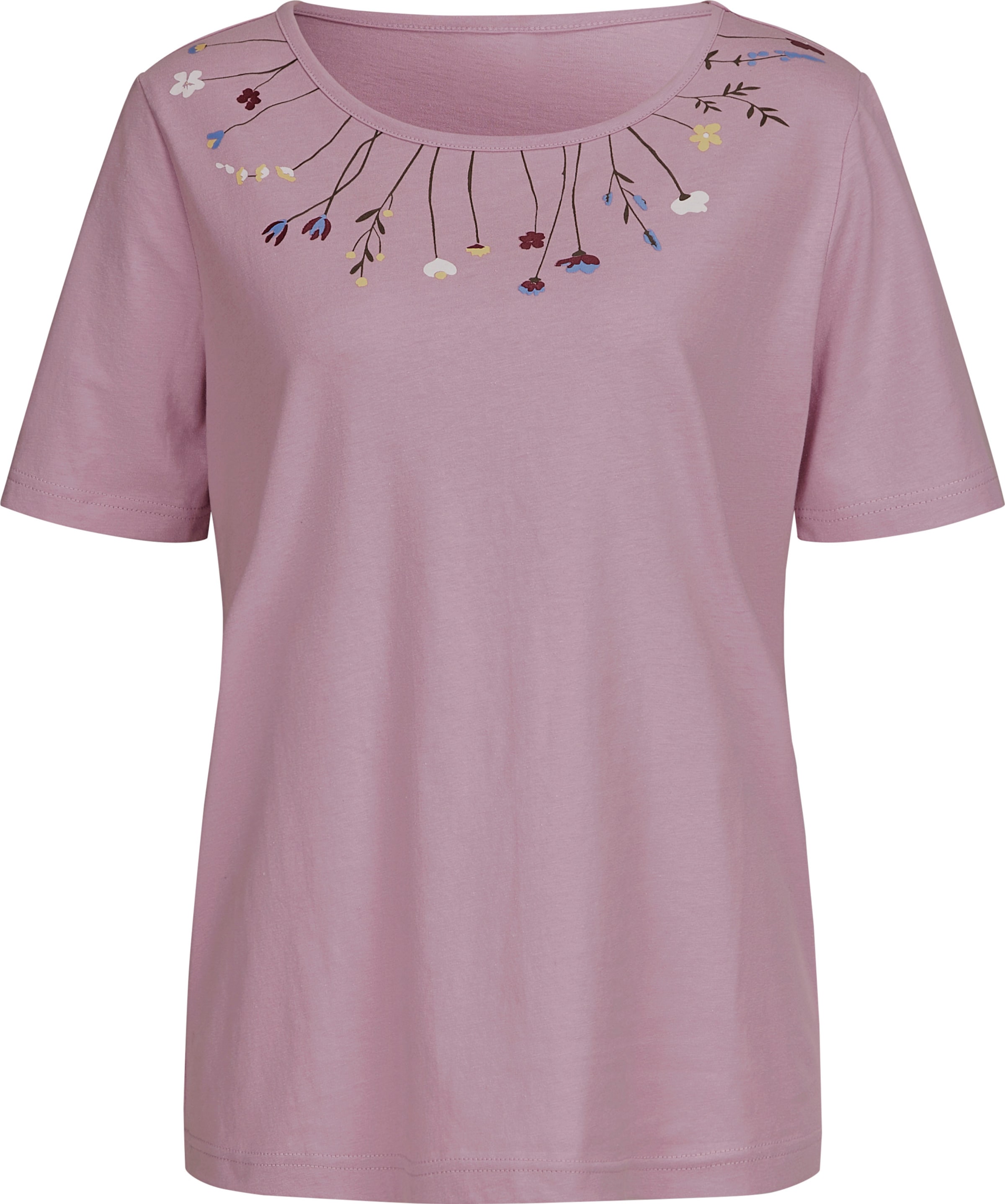 Your Look... for less! Dames Shirt met ronde hals mauve/hemelsblauw Maat
