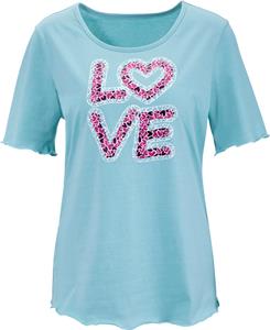 Your Look... for less! Dames Shirt met korte mouwen oceaan/magenta Maat