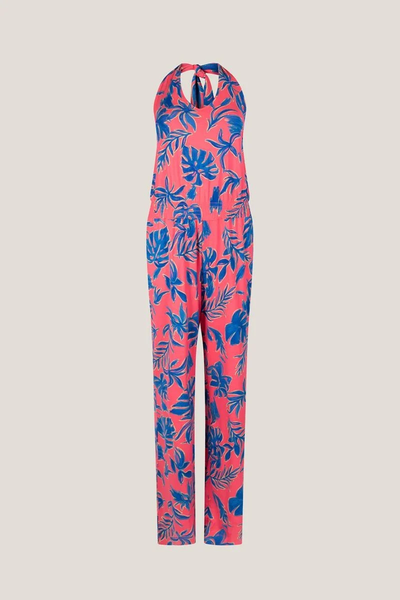 Jansen Amsterdam Fidela vbl452 jersey printen jumpsuit pink/blue
