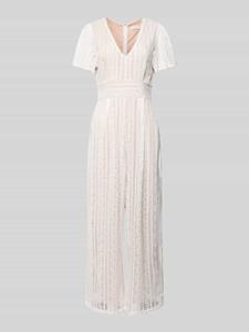 Apricot Jumpsuit met V-hals