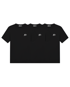 Malelions Small Signature T-Shirt 3-Pack | Black/Black/Black