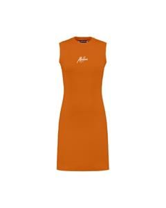Malelions Women Signature Dress | Orange/White