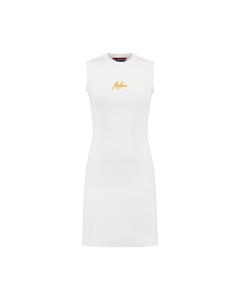 Malelions Women Signature Dress | White/Orange