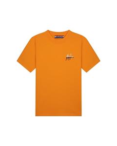 Malelions Men EK2024 Regular Split T-Shirt - Orange/Black
