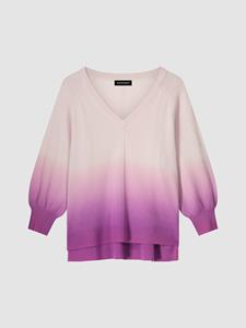 REPEAT cashmere Cashmere V-hals trui met dip dye print