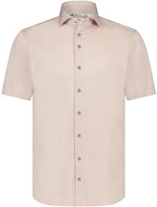 R2 Amsterdam R2 Overhemd Korte Mouwen Knitted Piqué Beige