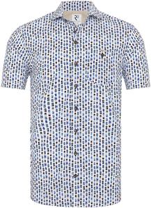 R2 Amsterdam R2 Overhemd Korte Mouwen Print Auto Blauw