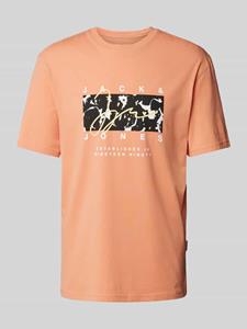 Jack & jones T-shirt met labelprint, model 'ARUBA'