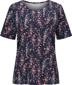 Your Look... for less! Dames Shirt met korte mouwen marine/hortensia bedrukt Maat