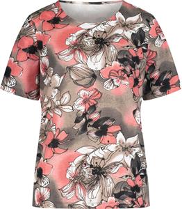 Your Look... for less! Dames Shirt met korte mouwen grapefruit/taupe bedrukt Maat