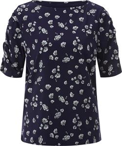 Your Look... for less! Dames Shirt met korte mouwen marine/ecru geprint Maat