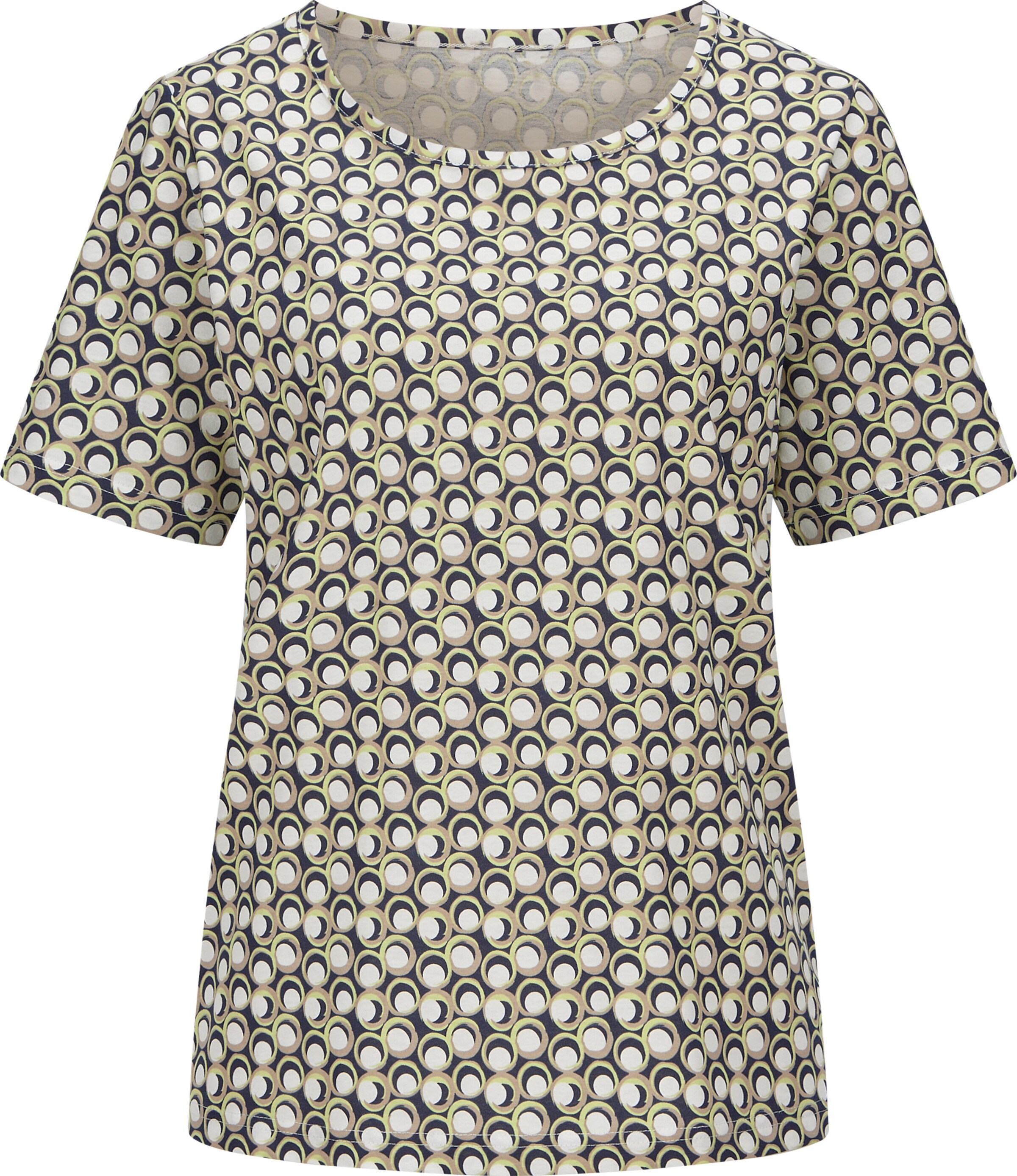 Your Look... for less! Dames Shirt met korte mouwen pistazie/marine geprint Maat