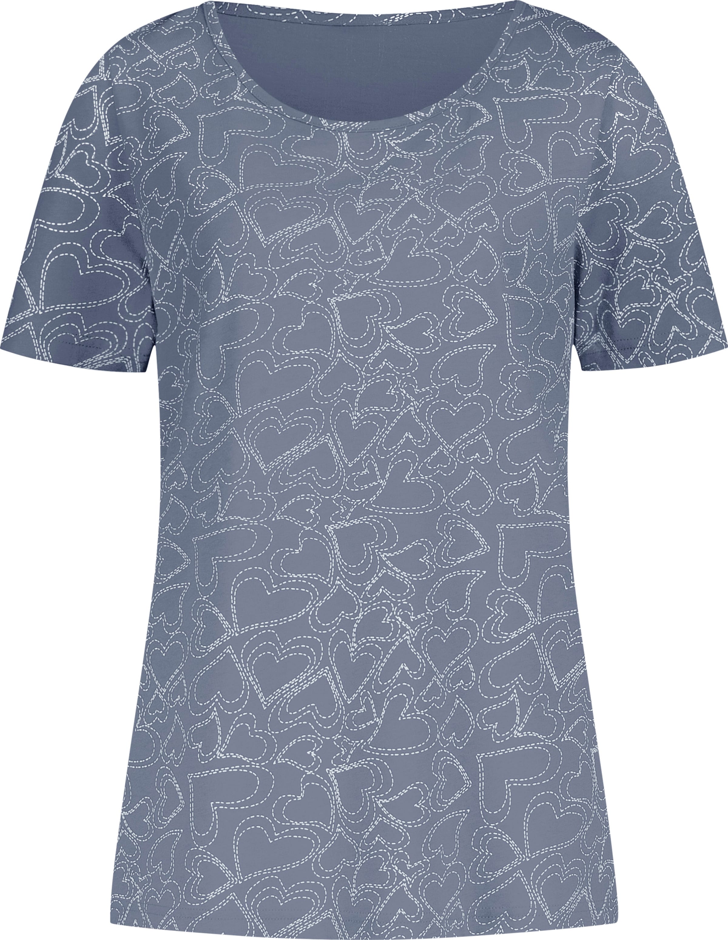 Your Look... for less! Dames T-shirt Duivenblauw gedessineerd Maat