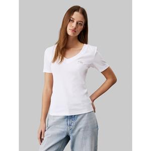 Calvin Klein T-shirt WOVEN LABEL RIB V-NECK TEE