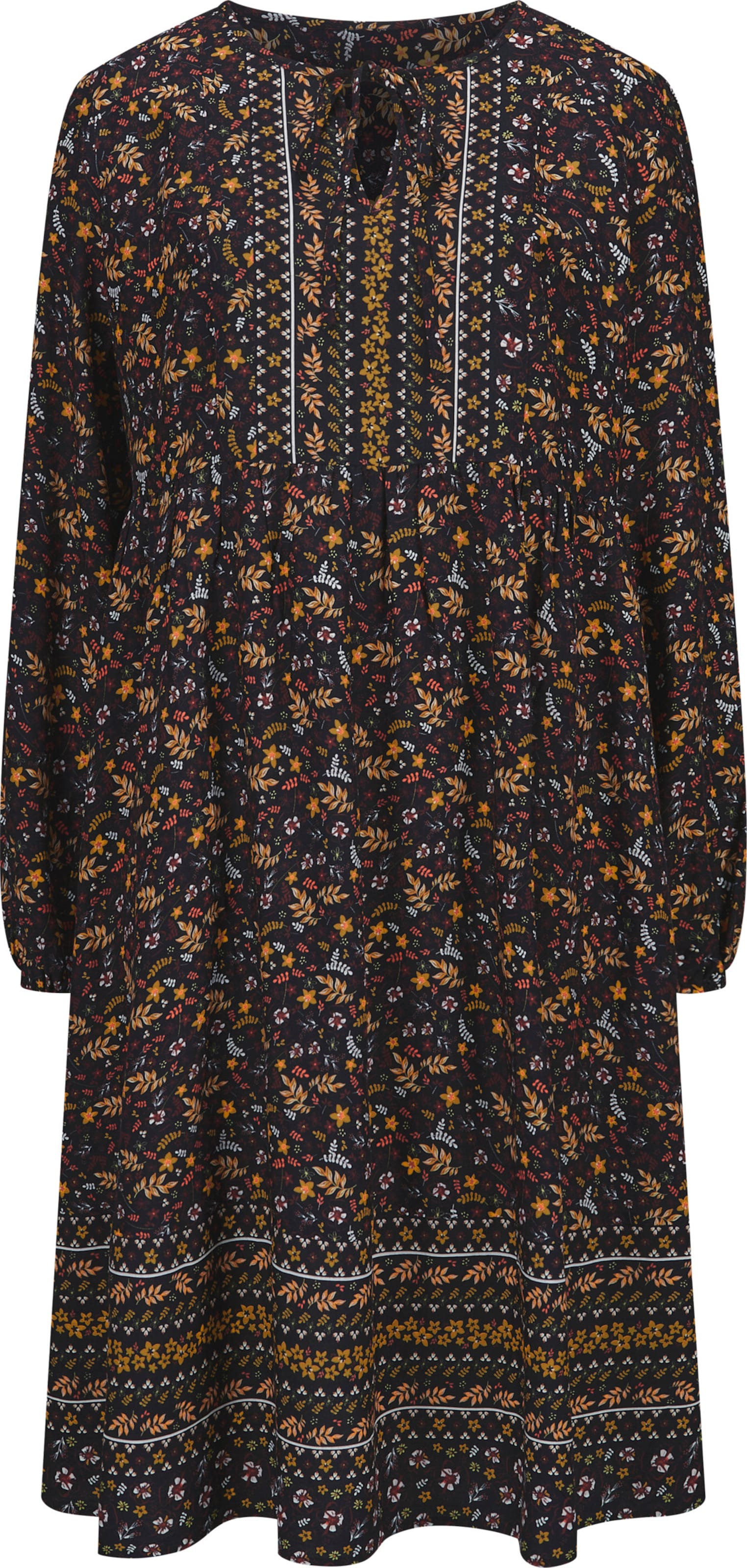Your Look... for less! Dames Bedrukte jurk zwart/roodbruin bedrukt Maat