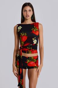 Jaded London Camarosa Strawberry Wrap Top