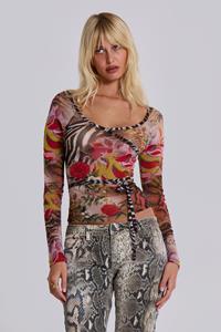 Jaded London Ascari Vintage Mesh Wrap Top