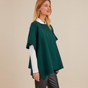 ANNE WEYBURN Poncho met ronde hals in milano tricot