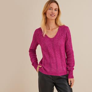 ANNE WEYBURN Trui met V-hals, in fijn tricot