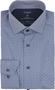 Olymp Luxor Overhemd 24/Seven Print Blauw