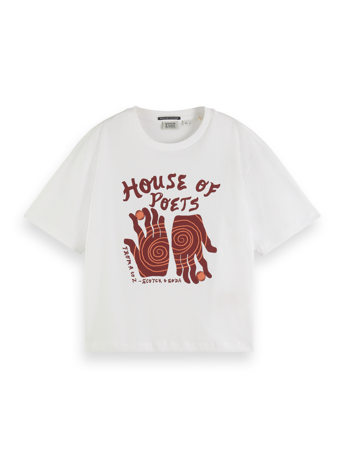 Scotch & Soda 177688 101 artwork loose fit t-shirt white/pastel