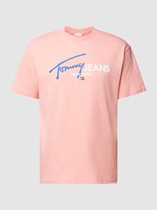 Tommy Jeans T-shirt met labelprint, model 'SPRAY POP COLOR'