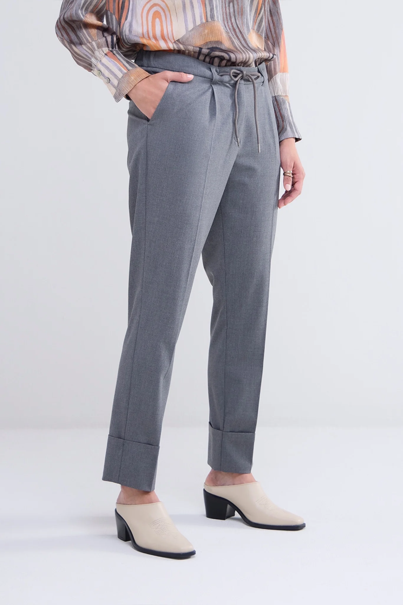 Summum 4s2674-12072 trousers viscose blend stretch