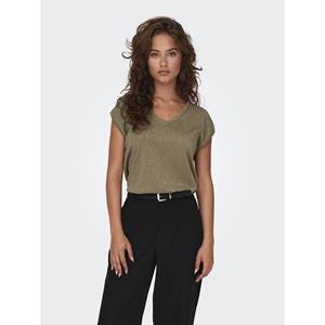 Only Onlsilvery S/s V Neck Lurex Top Jrs: