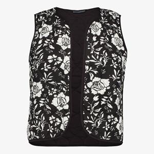 TwoDay dames gilet met bloemenprint zwart