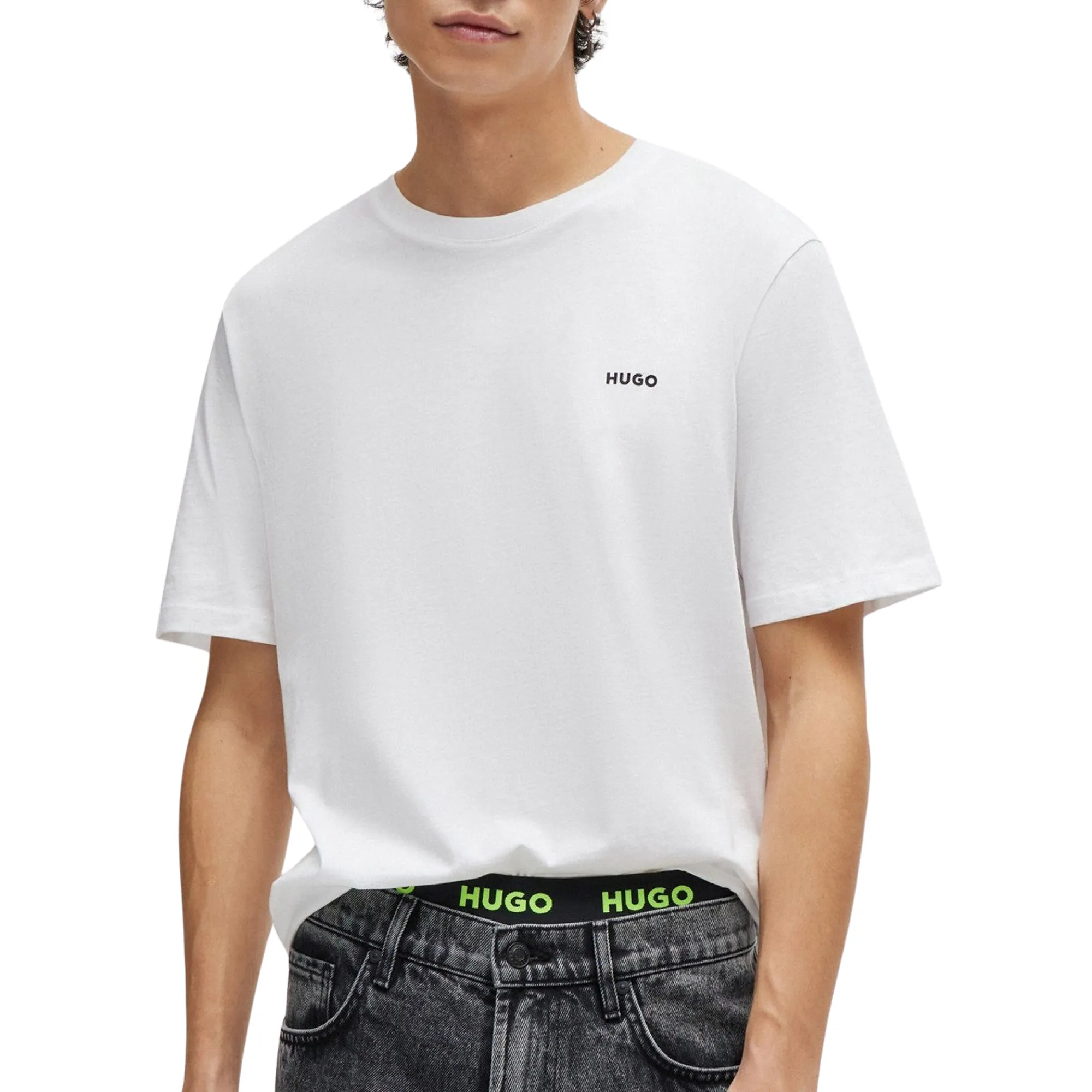 HUGO T-shirt met labelprint, model 'Dero'